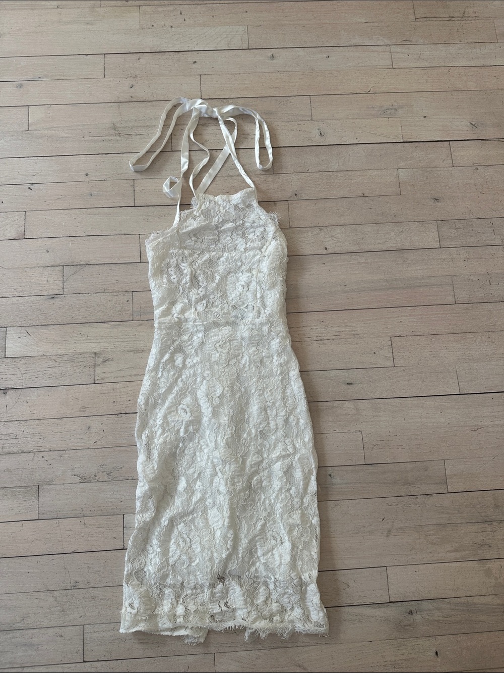 Lulu’s Lace Halter Mini Dress